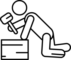 Man On His Knees With Hammer Stencil Svg Design File, Free Vectors File
